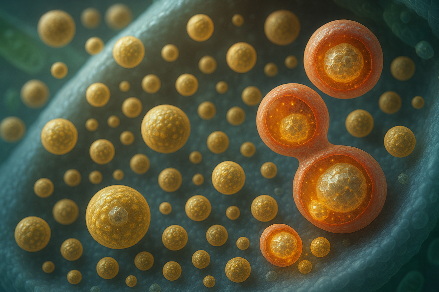 Insulin granules and lysosome routing illustration